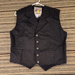 SCHAEFER‎ Outfitter Black Solid Canvas Cotton 705L Western Large Womens Vest